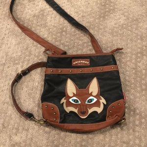 Leather fox backpack/side bag